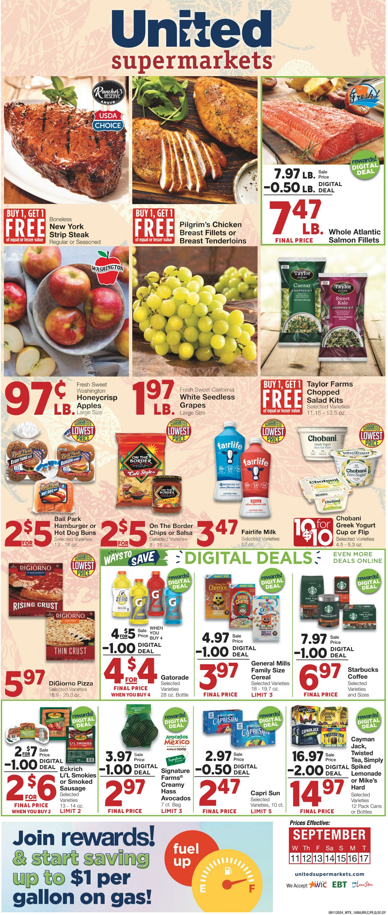 Weekly ad United Supermarkets 09/10/2024 - 09/17/2024