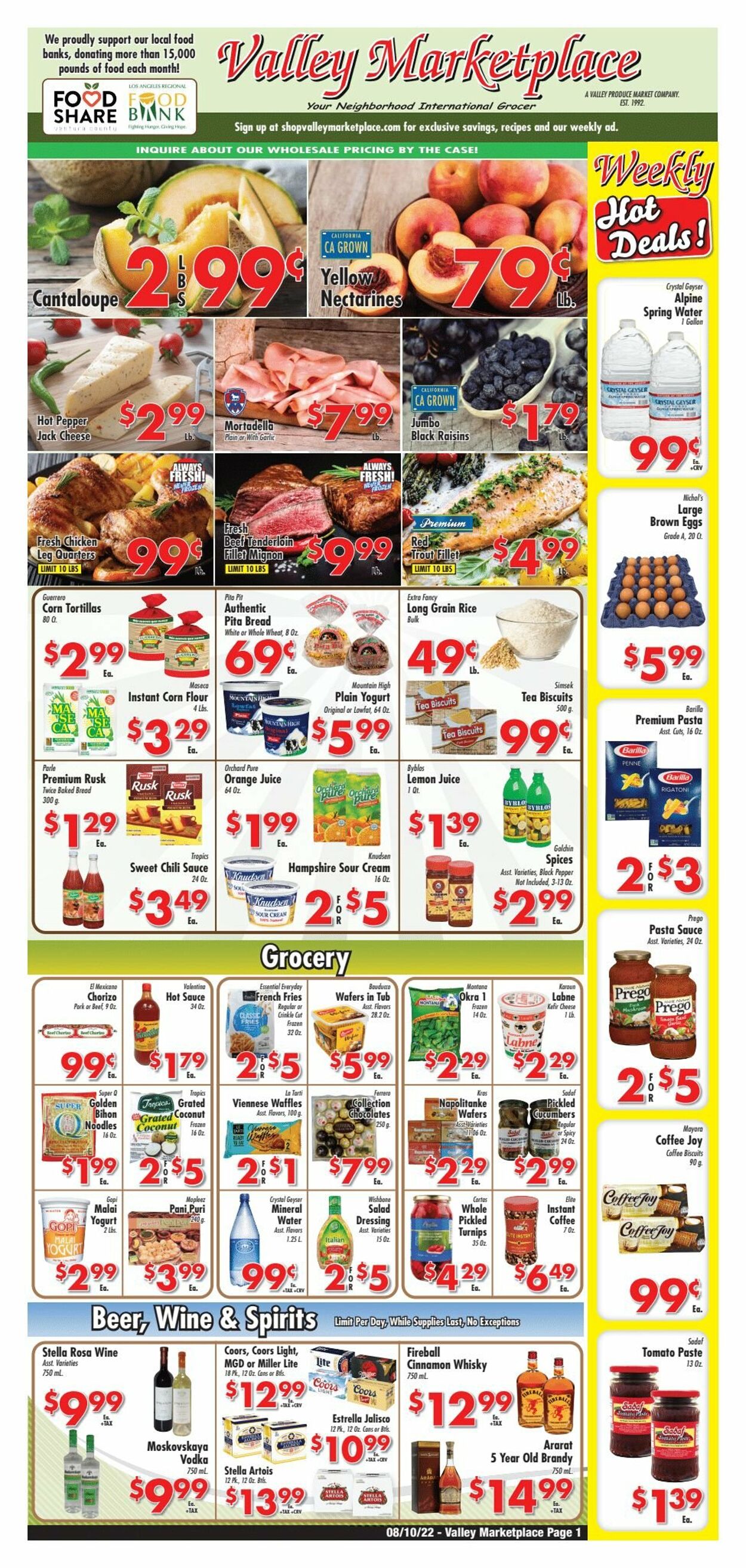 Weekly ad Valley Marketplace 08/10/2022-08/16/2022