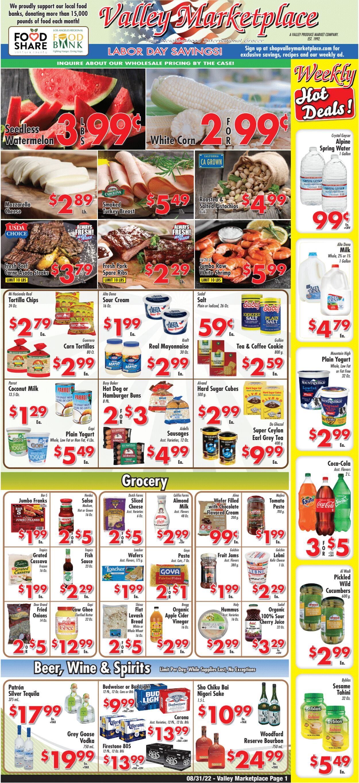 Weekly ad Valley Marketplace 08/31/2022-09/06/2022