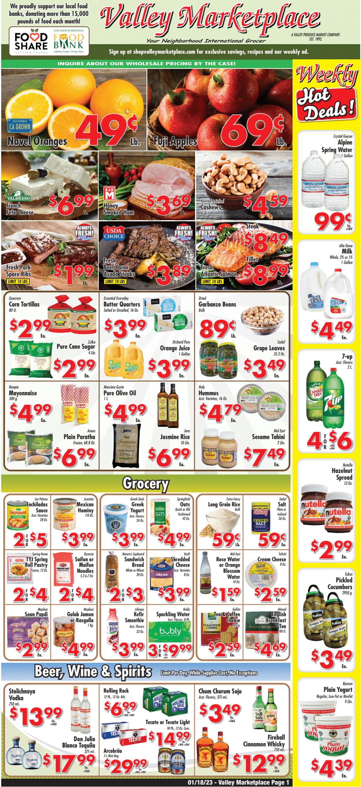 Weekly ad Valley Marketplace 01/18/2023 - 01/24/2023