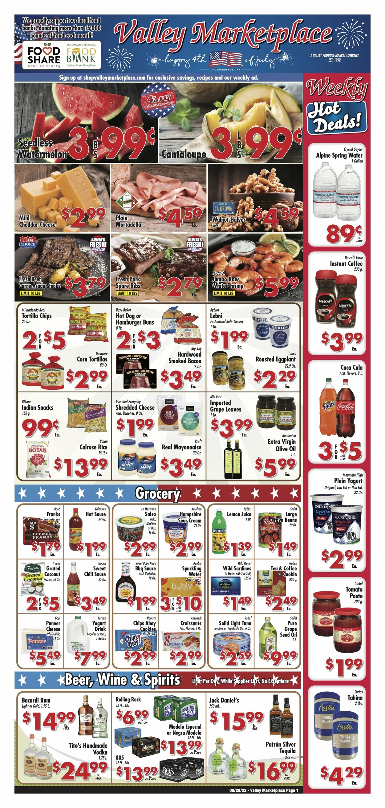 Weekly ad Valley Marketplace 06/29/2022 - 07/05/2022