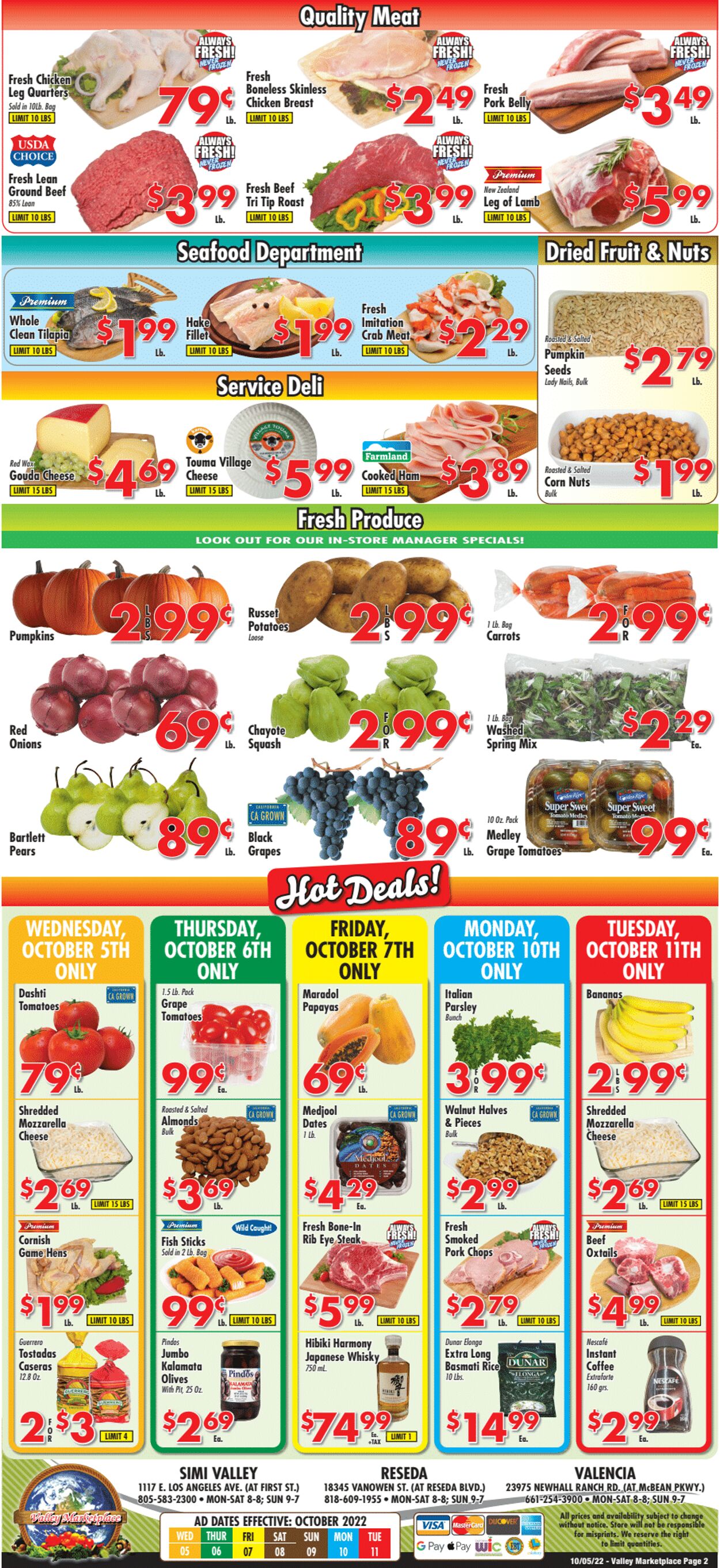 Weekly ad Valley Marketplace 10/05/2022 - 10/11/2022