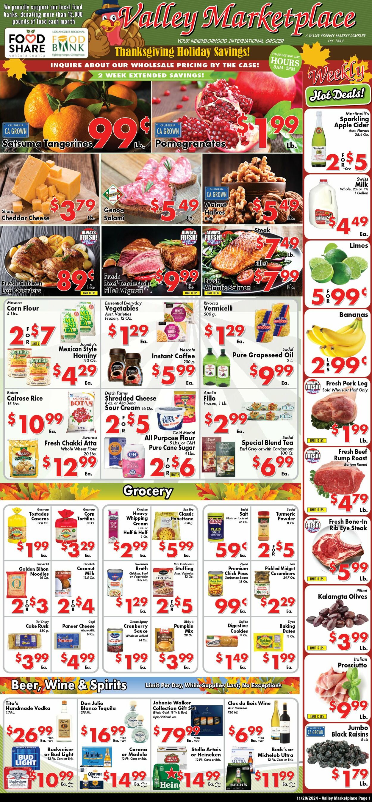 Weekly ad Valley Marketplace 11/20/2024 - 11/20/2024