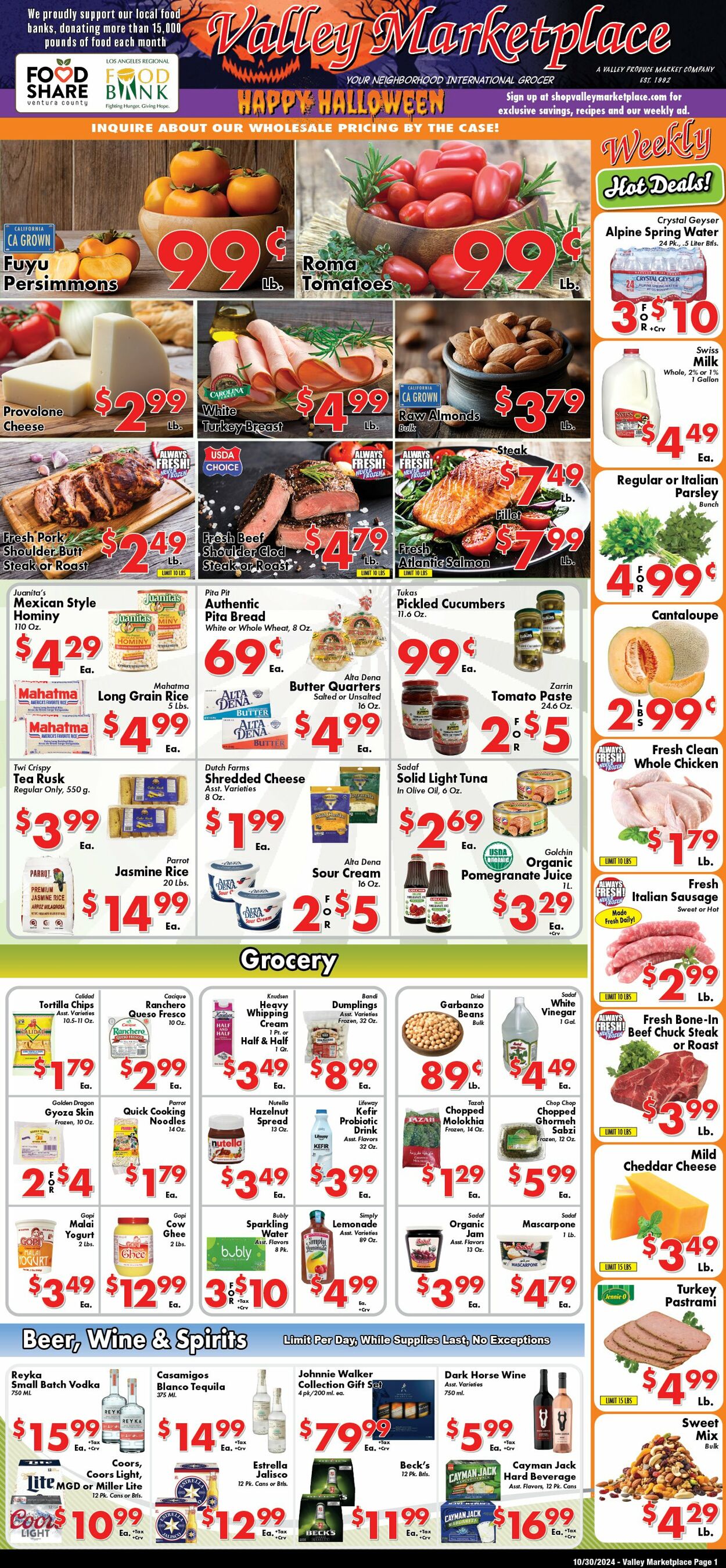 Weekly ad Valley Marketplace 10/30/2024 - 10/30/2024