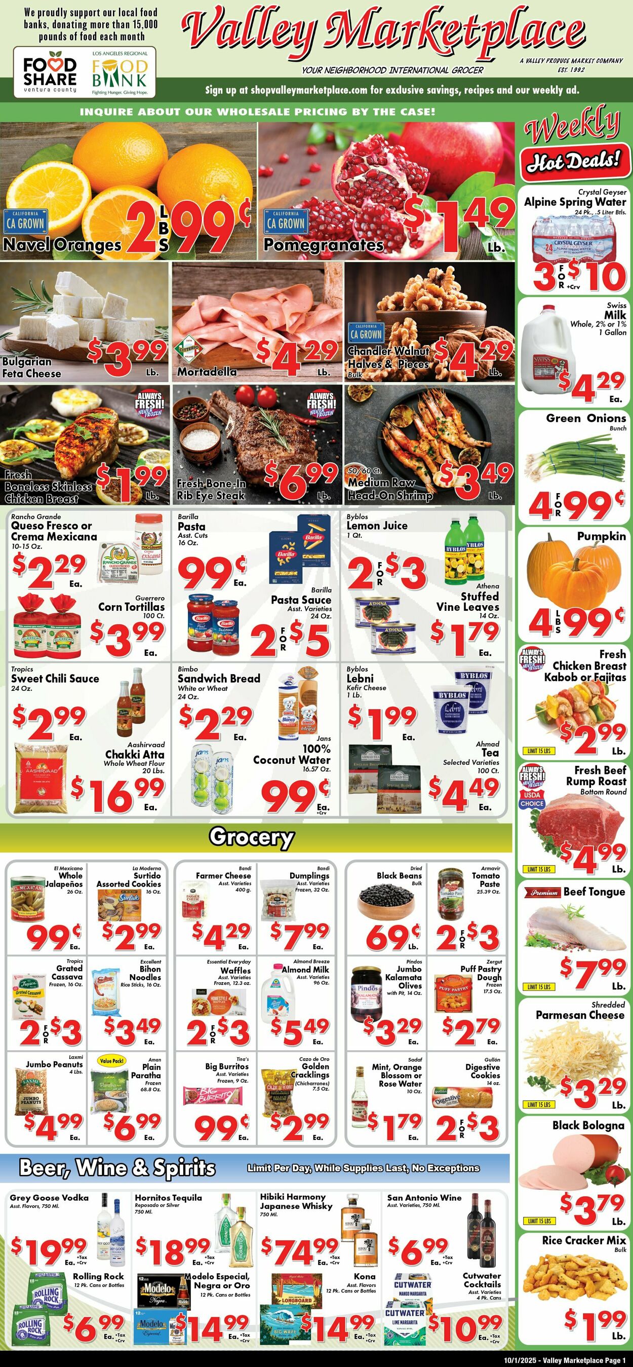 Weekly ad Valley Marketplace 10/01/2025 - 10/01/2025
