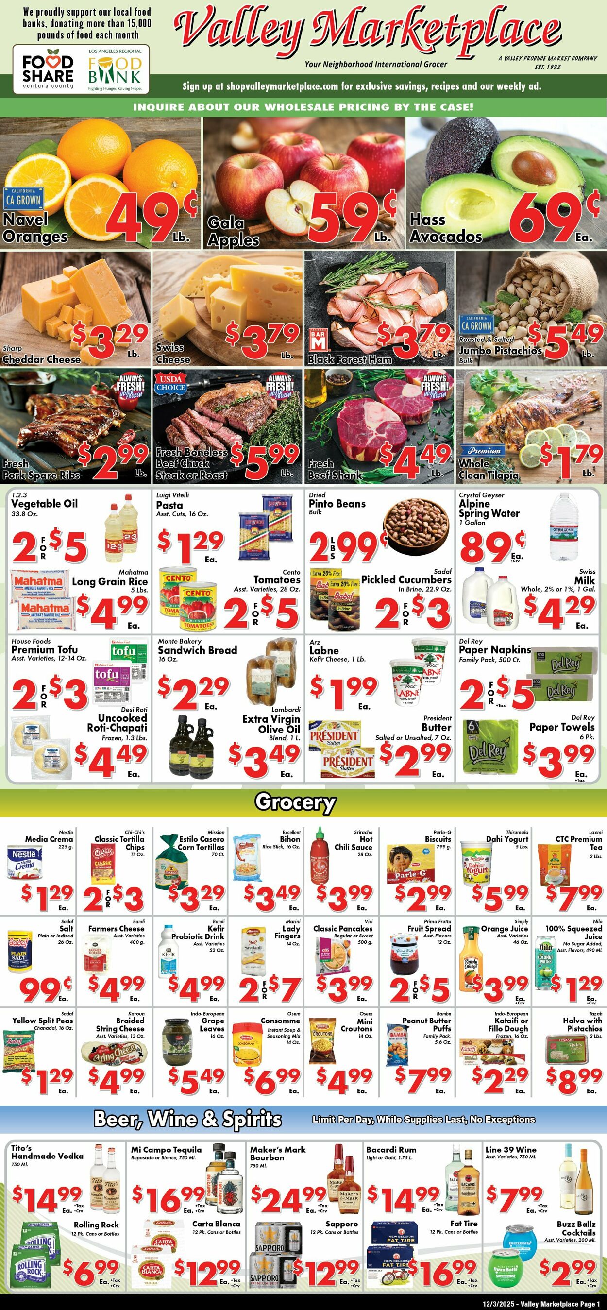 Weekly ad Valley Marketplace 12/03/2025 - 12/03/2025