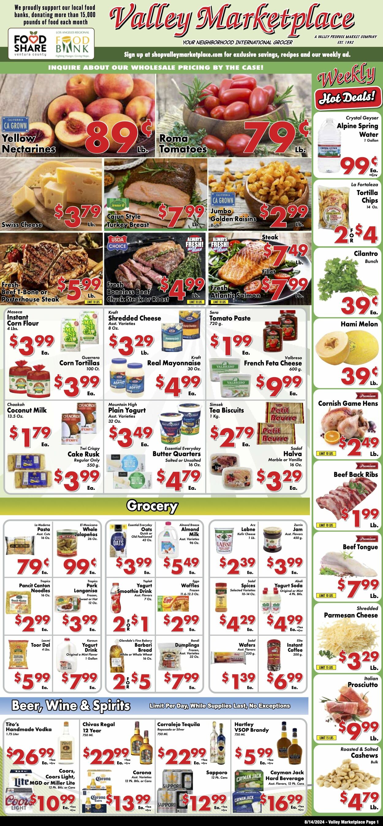 Weekly ad Valley Marketplace 08/14/2024 - 08/14/2024