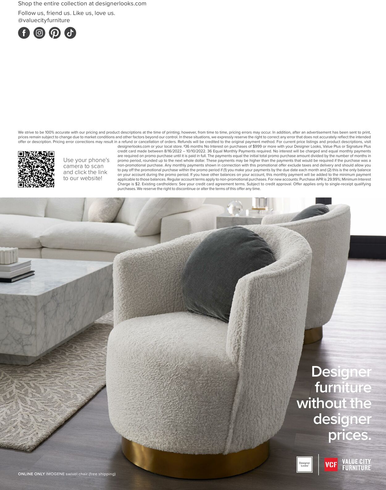 Weekly ad Value City Furniture 08/02/2022 - 11/30/2022