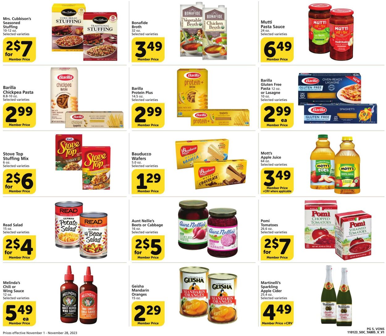 Weekly ad Vons 11/01/2023 - 11/28/2023