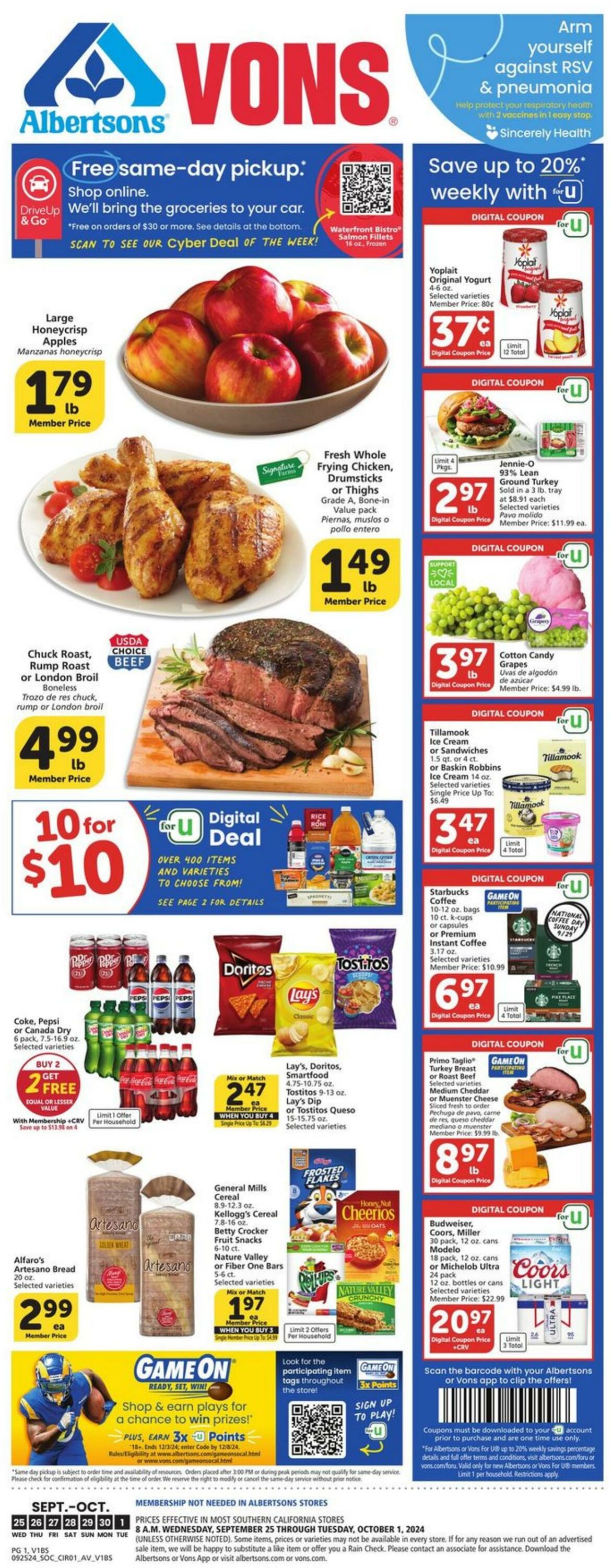 Weekly ad Vons 09/25/2024 - 10/01/2024