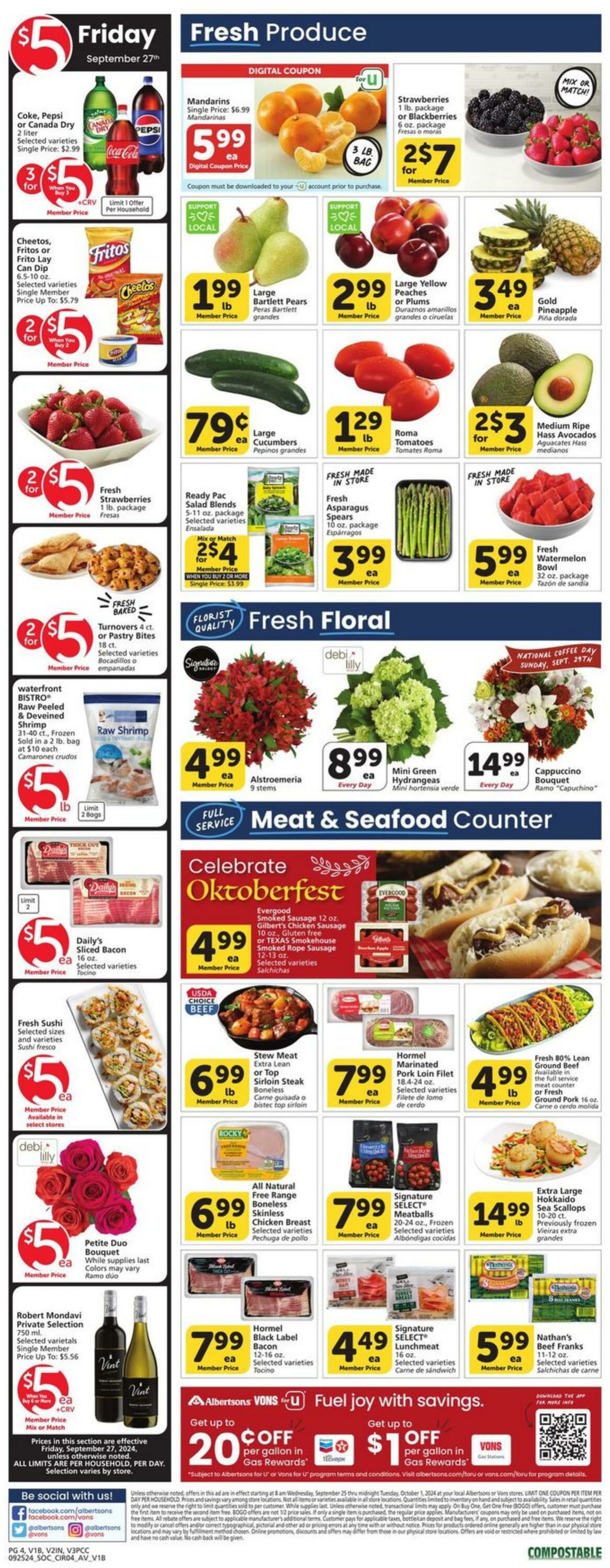 Weekly ad Vons 09/25/2024 - 10/01/2024