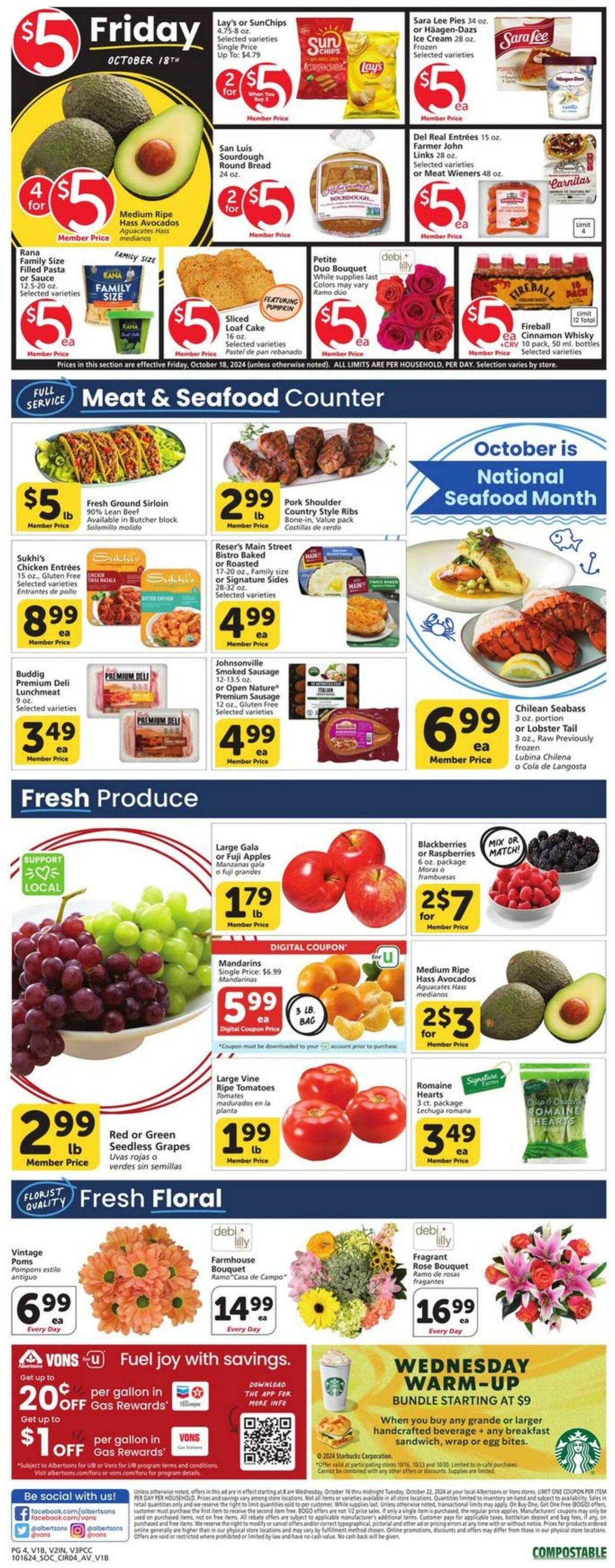 Weekly ad Vons 10/16/2024 - 10/22/2024