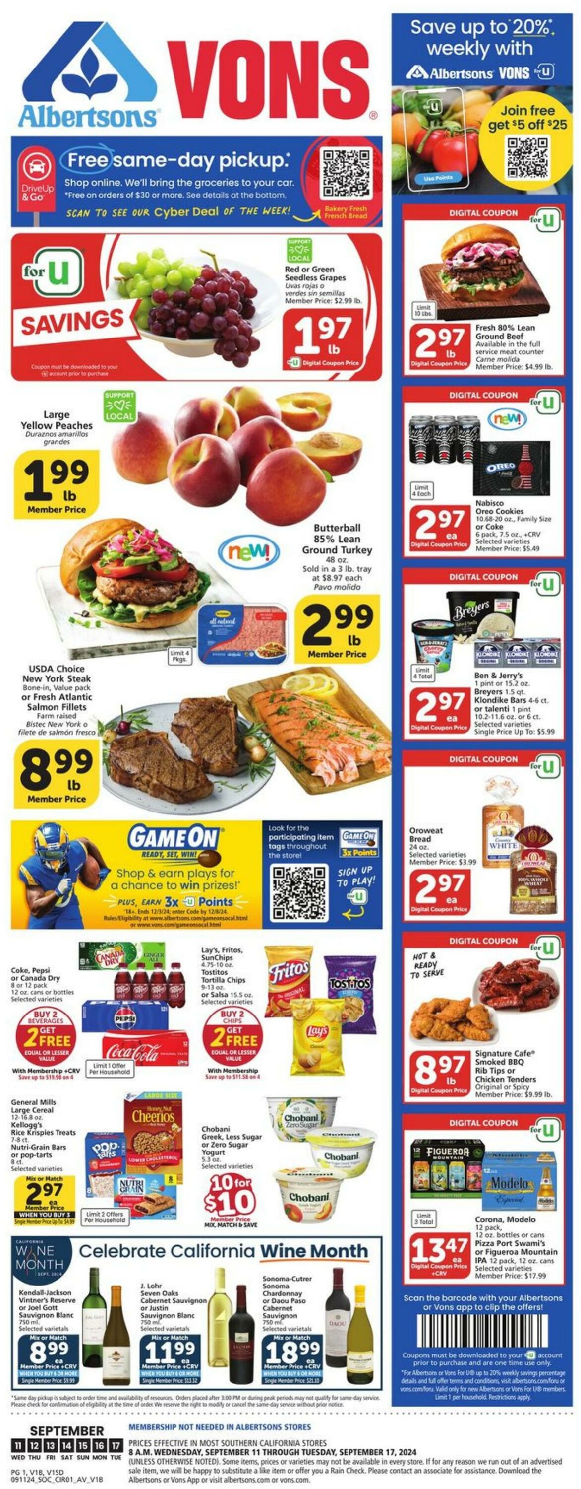 Weekly ad Vons 09/11/2024 - 09/17/2024