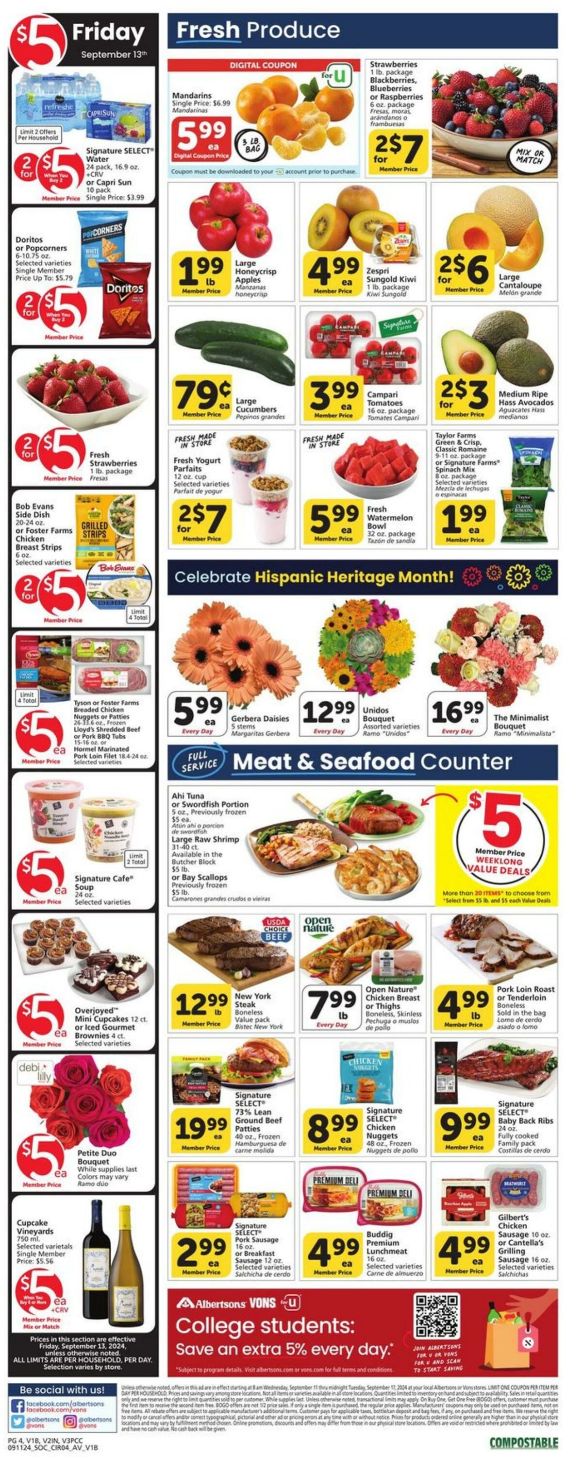 Weekly ad Vons 09/11/2024 - 09/17/2024