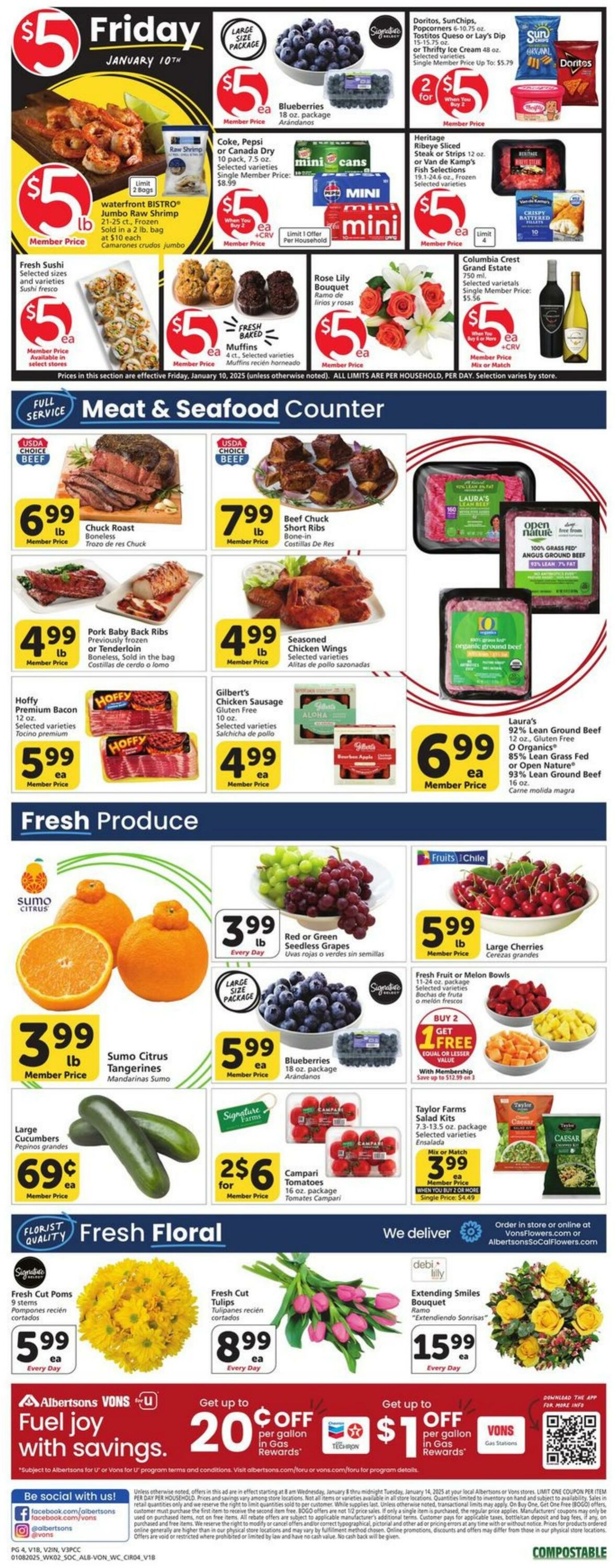 Weekly ad Vons 01/08/2025 - 01/14/2025