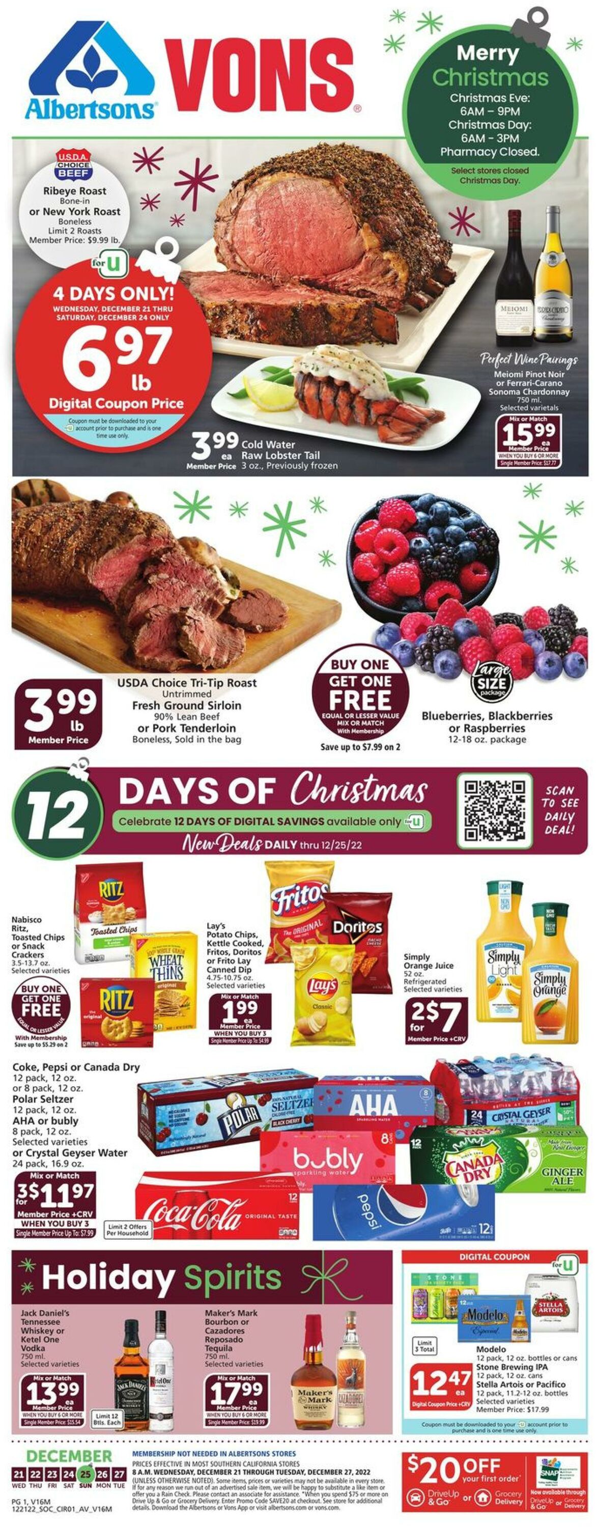 Weekly ad Vons 12/21/2022 - 12/27/2022