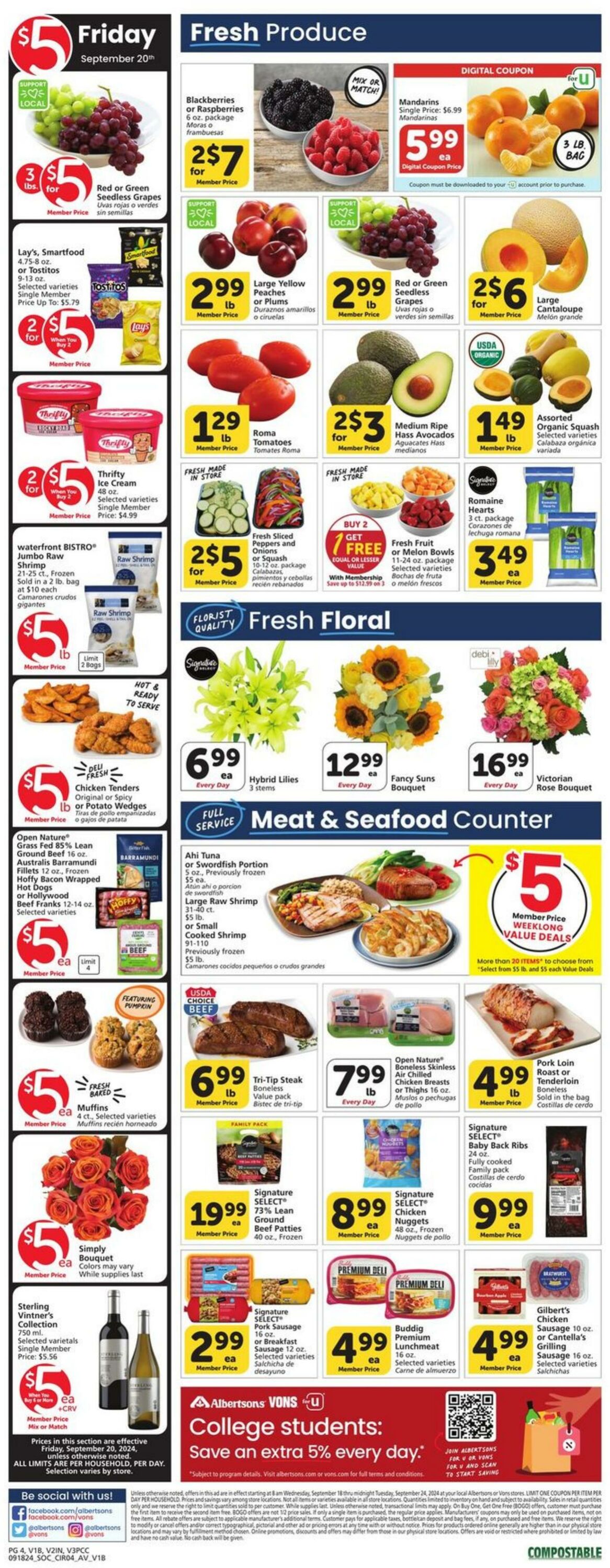 Weekly ad Vons 09/18/2024 - 09/24/2024