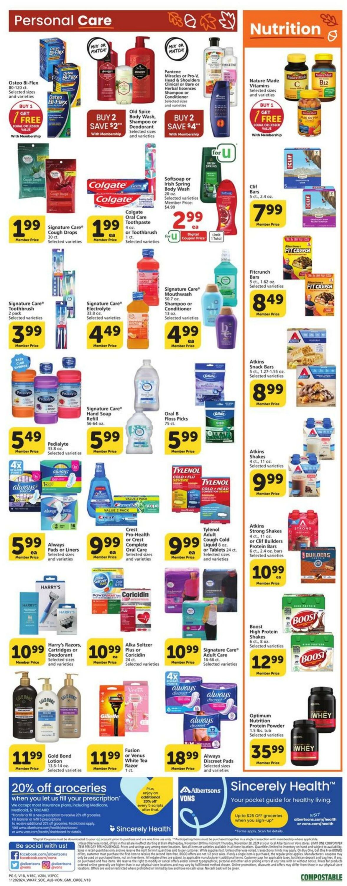 Weekly ad Vons 11/20/2024 - 11/28/2024