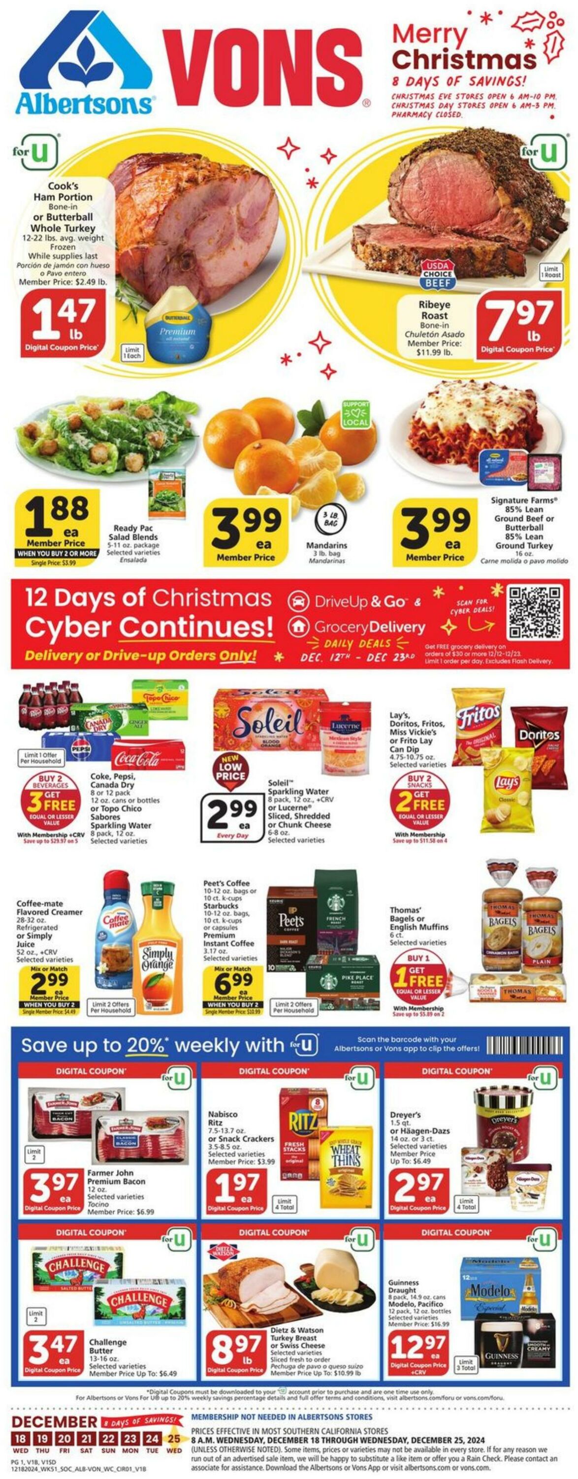 Weekly ad Vons 12/18/2024 - 12/25/2024