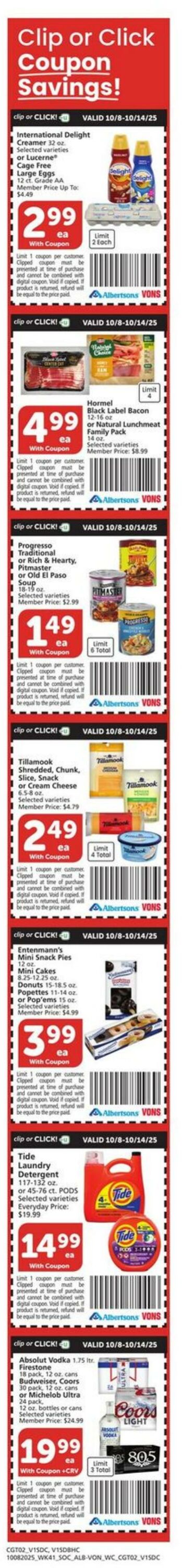 Weekly ad Vons 10/08/2025 - 10/14/2025