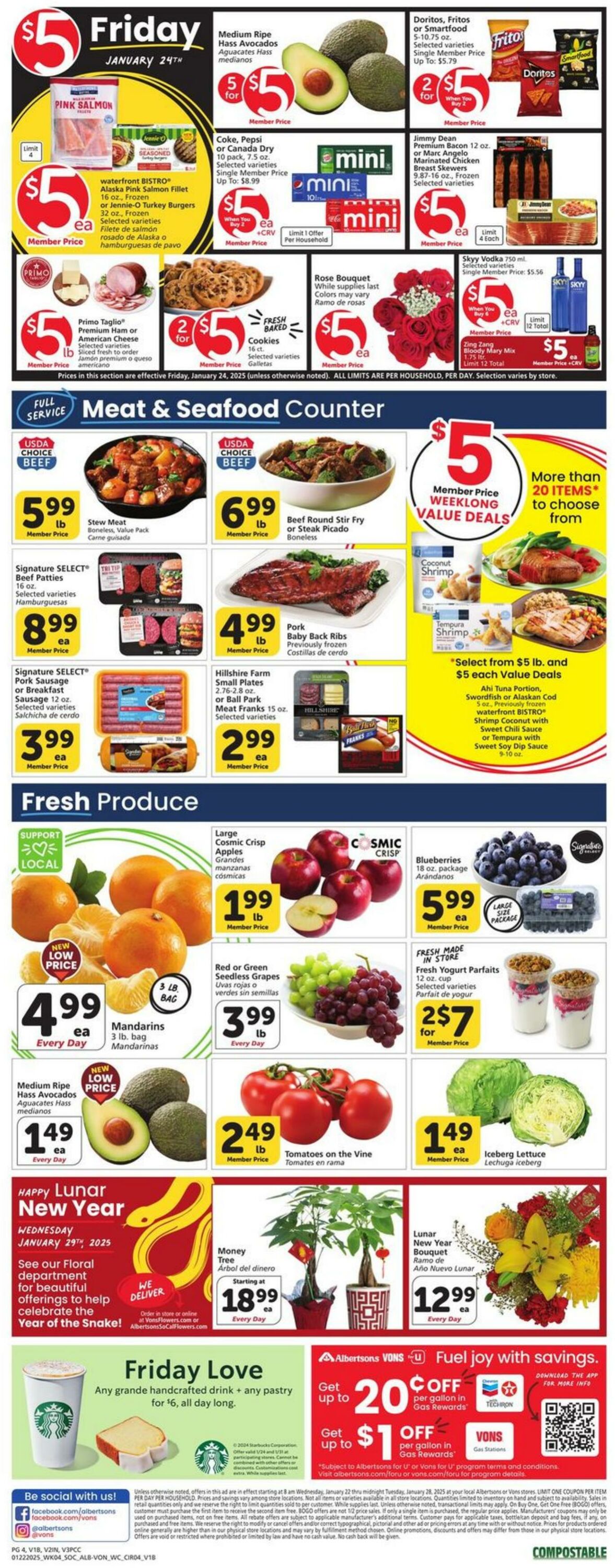 Weekly ad Vons 01/22/2025 - 01/28/2025