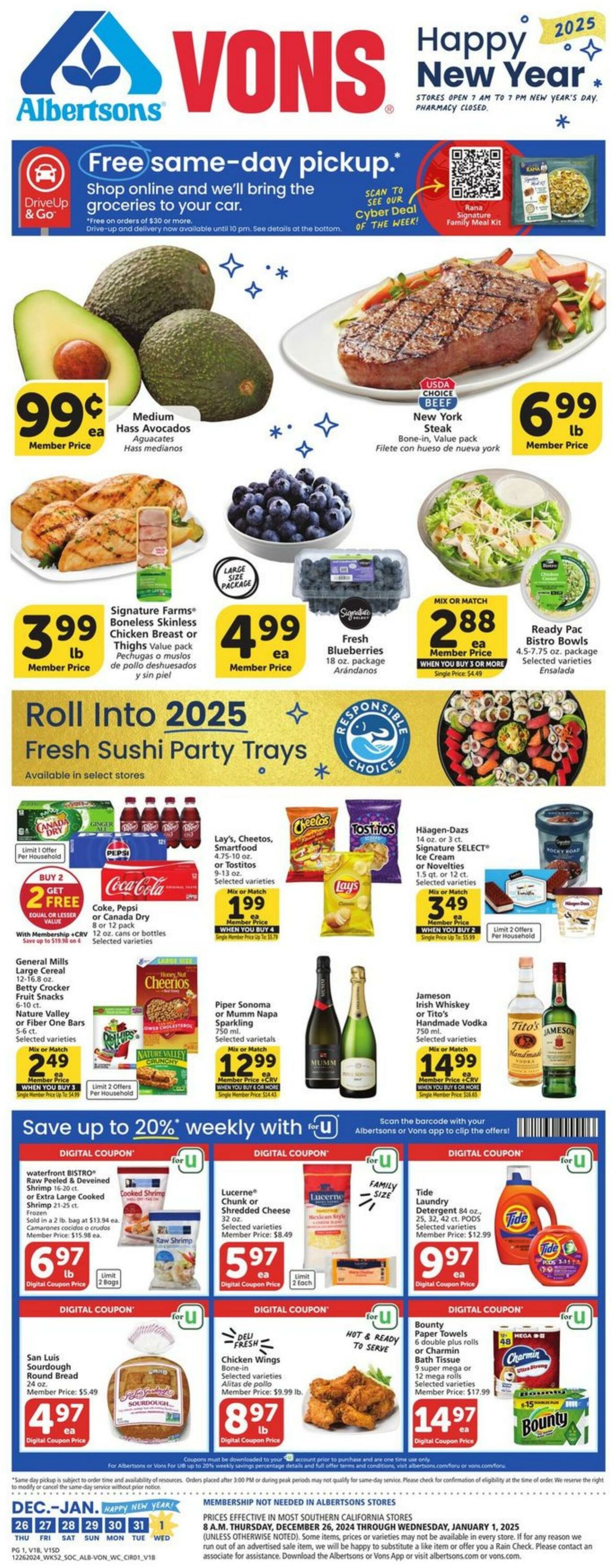 Weekly ad Vons 12/26/2024 - 01/01/2025