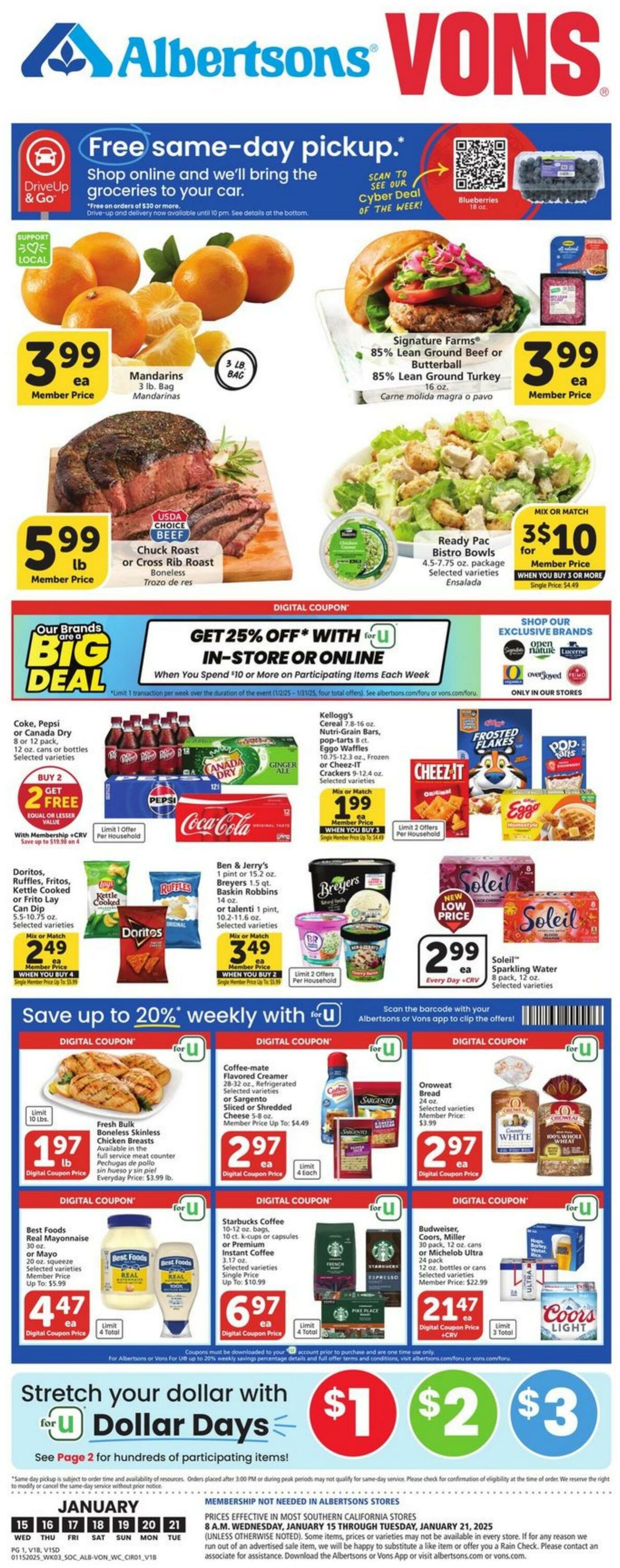 Weekly ad Vons 01/15/2025 - 01/21/2025