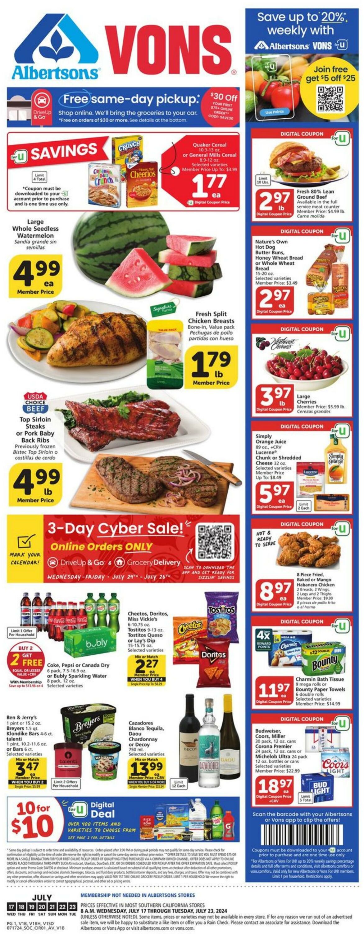 Weekly ad Vons 07/17/2024 - 07/23/2024