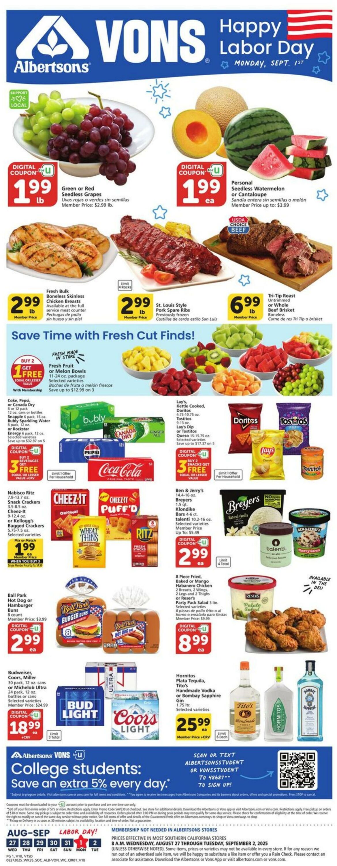 Weekly ad Vons 08/27/2025 - 09/02/2025