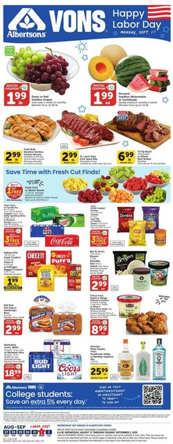 Weekly ad Vons 08/27/2025 - 09/02/2025