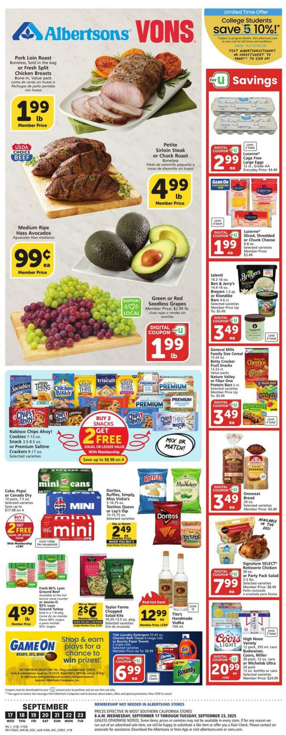 Weekly ad Vons 09/17/2025 - 09/23/2025