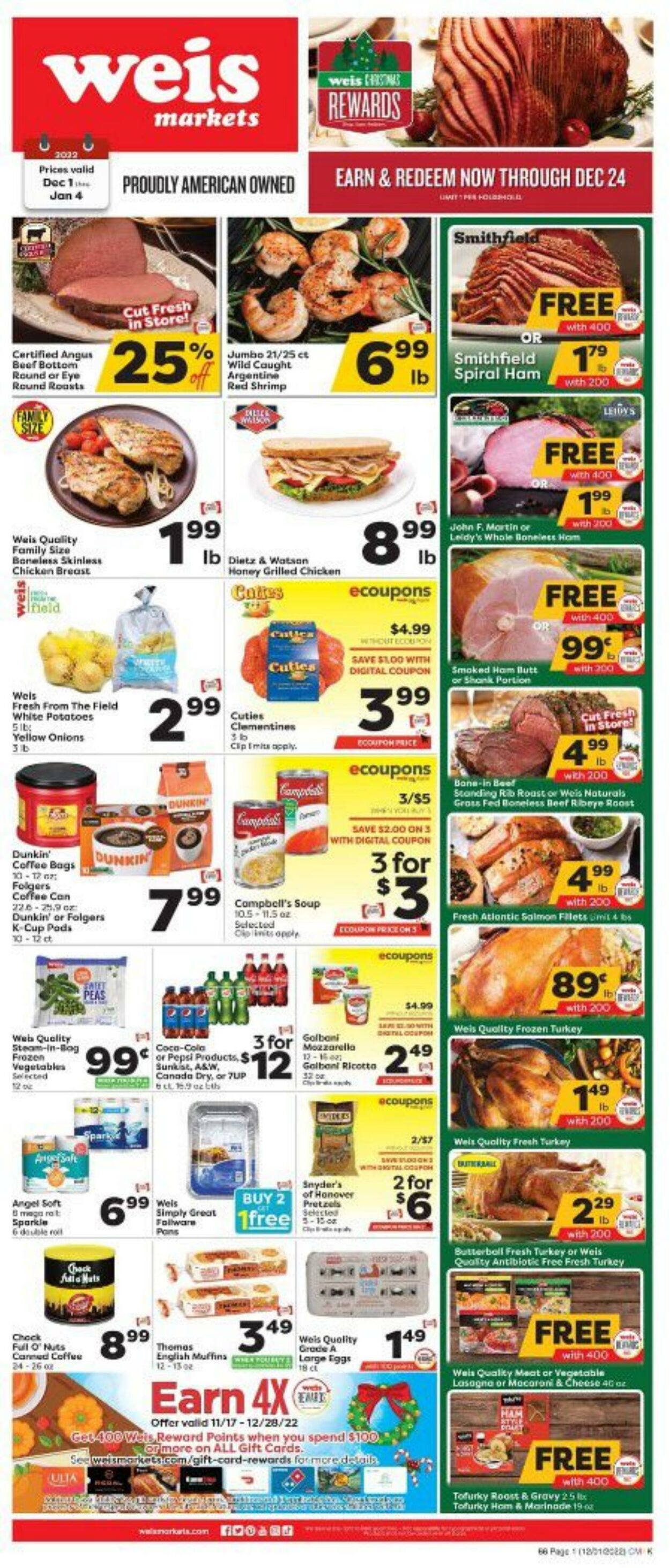 Weekly ad Weis 12/01/2022-01/04/2023