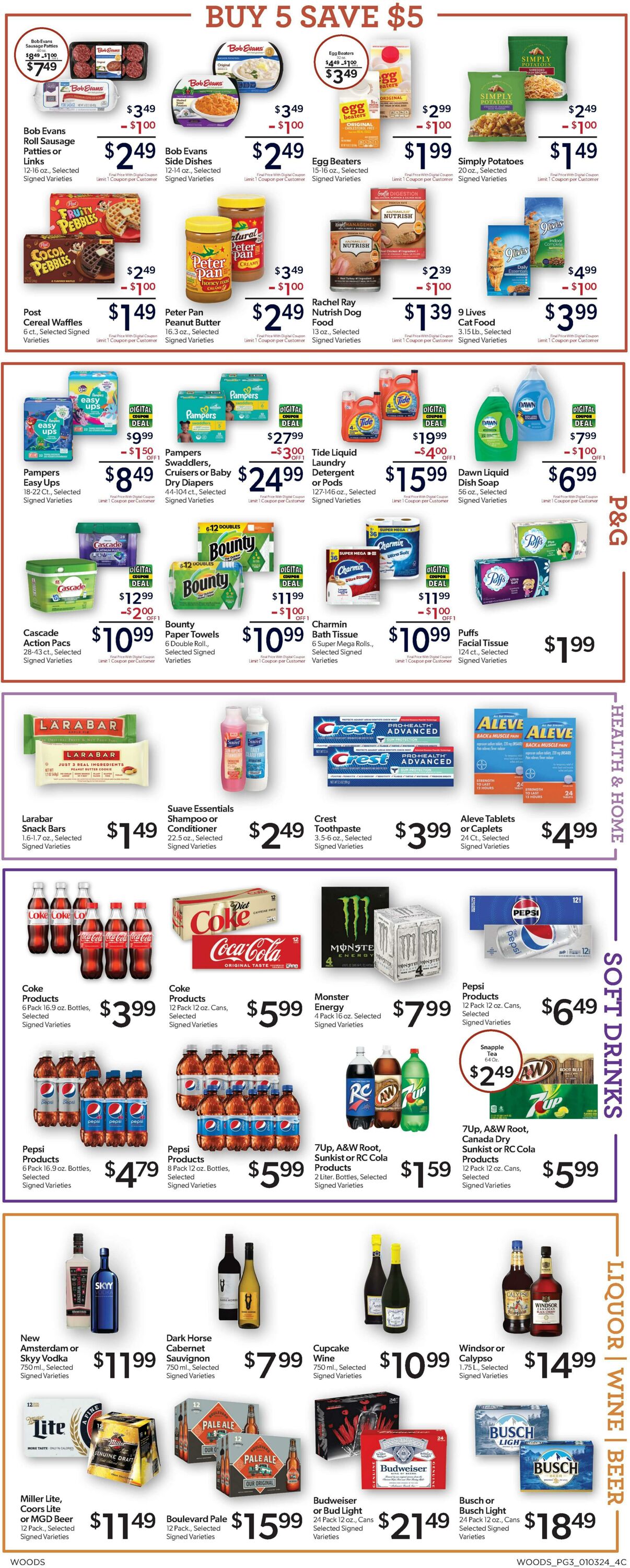 Weekly ad Woods Supermarket 01/03/2024 - 01/09/2024