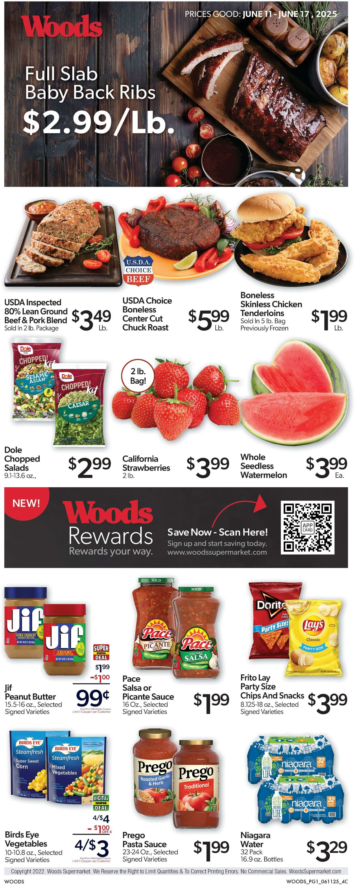 Weekly ad Woods Supermarket 06/11/2025 - 06/17/2025