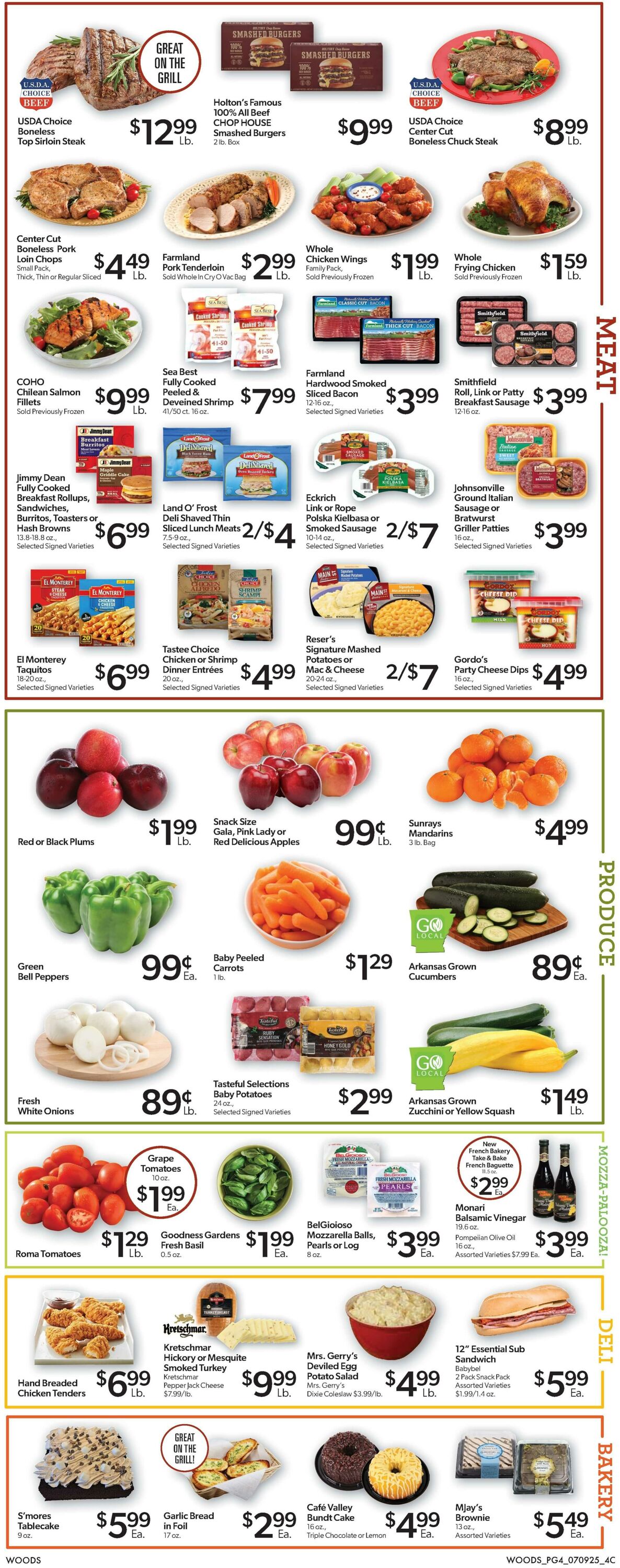 Weekly ad Woods Supermarket 07/09/2025 - 07/15/2025