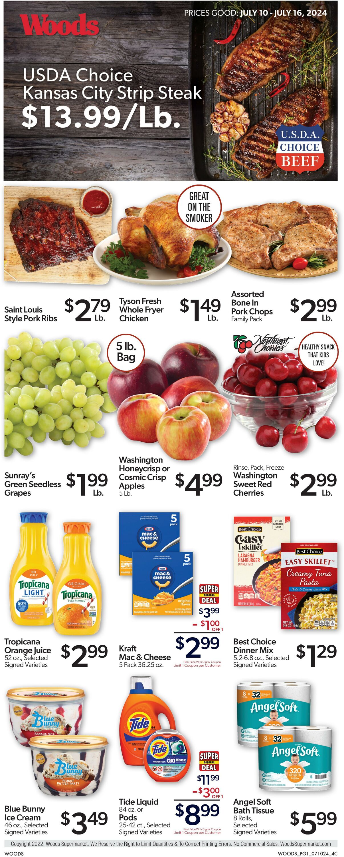 Weekly ad Woods Supermarket 07/10/2024 - 07/16/2024