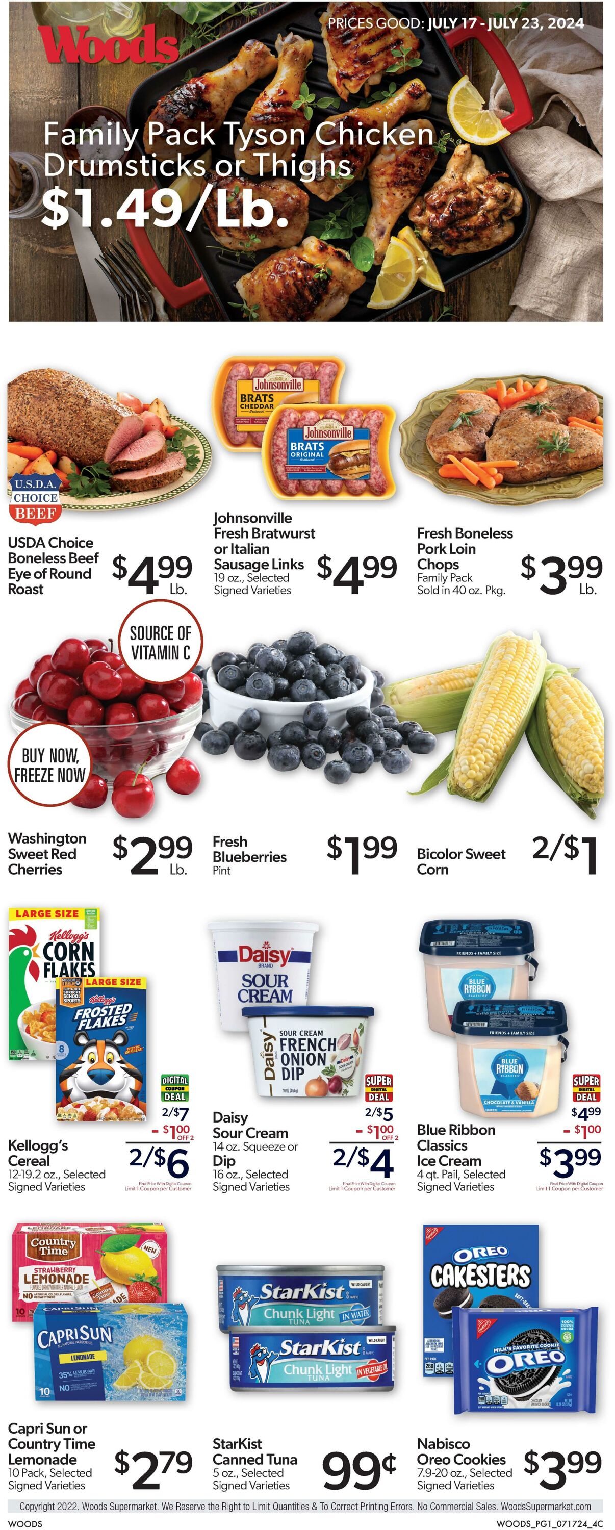 Weekly ad Woods Supermarket 07/17/2024 - 07/23/2024