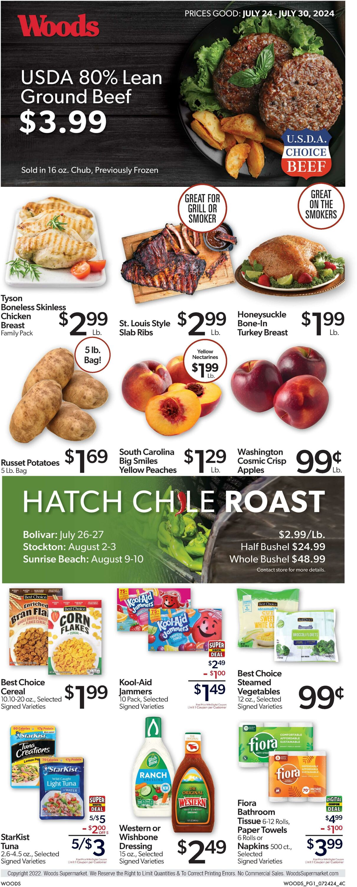 Weekly ad Woods Supermarket 07/24/2024 - 07/30/2024