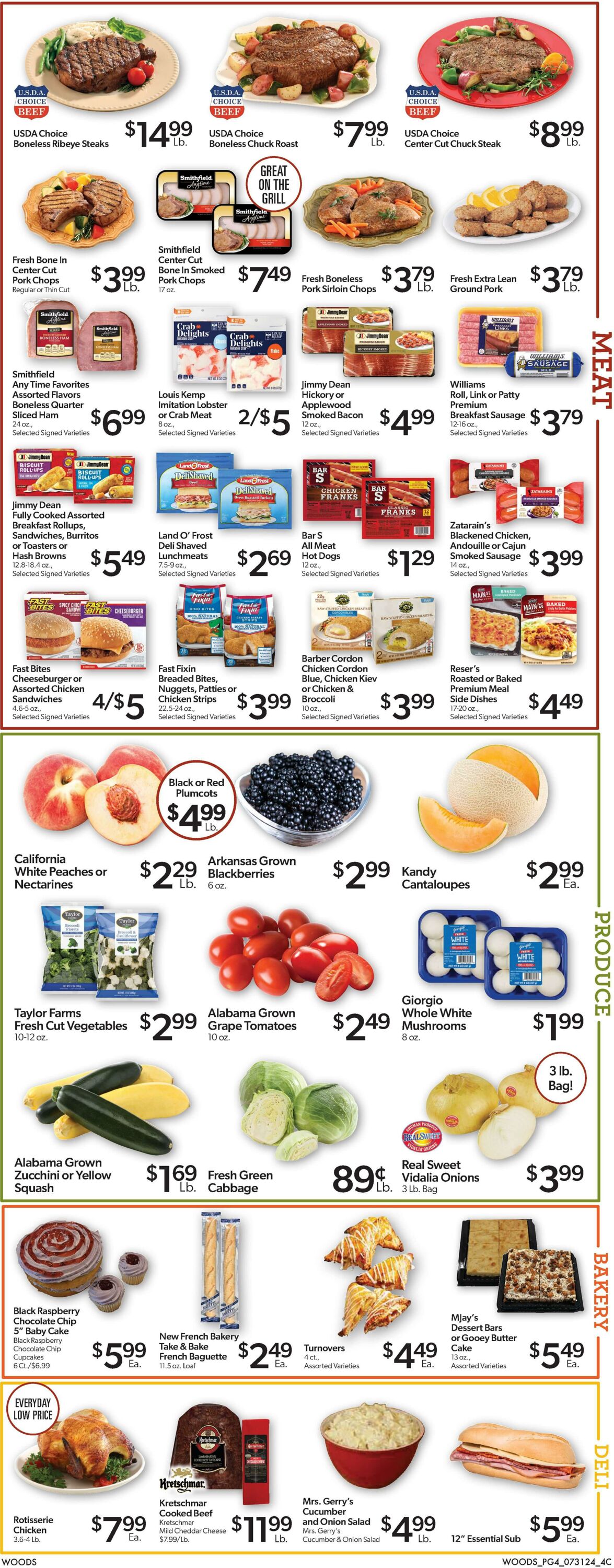 Weekly ad Woods Supermarket 07/31/2024 - 08/06/2024