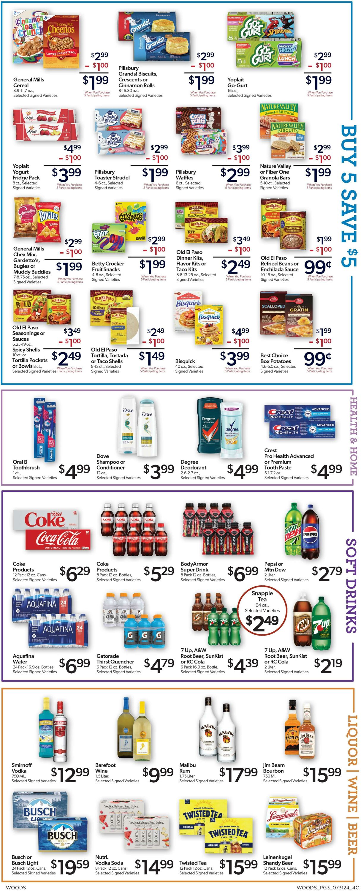 Weekly ad Woods Supermarket 07/31/2024 - 08/06/2024