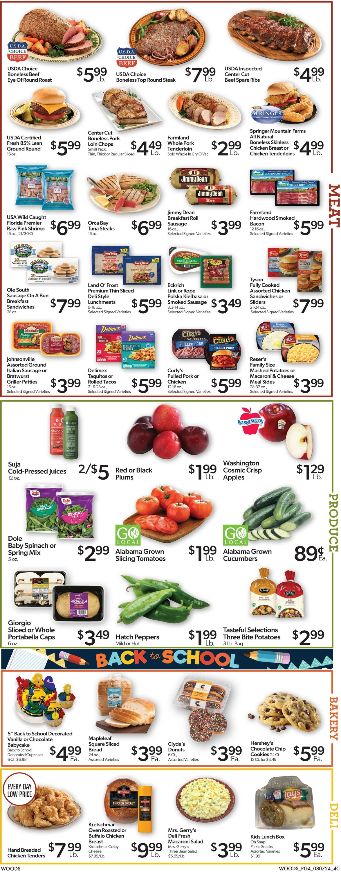 Weekly ad Woods Supermarket 08/07/2024 - 08/13/2024