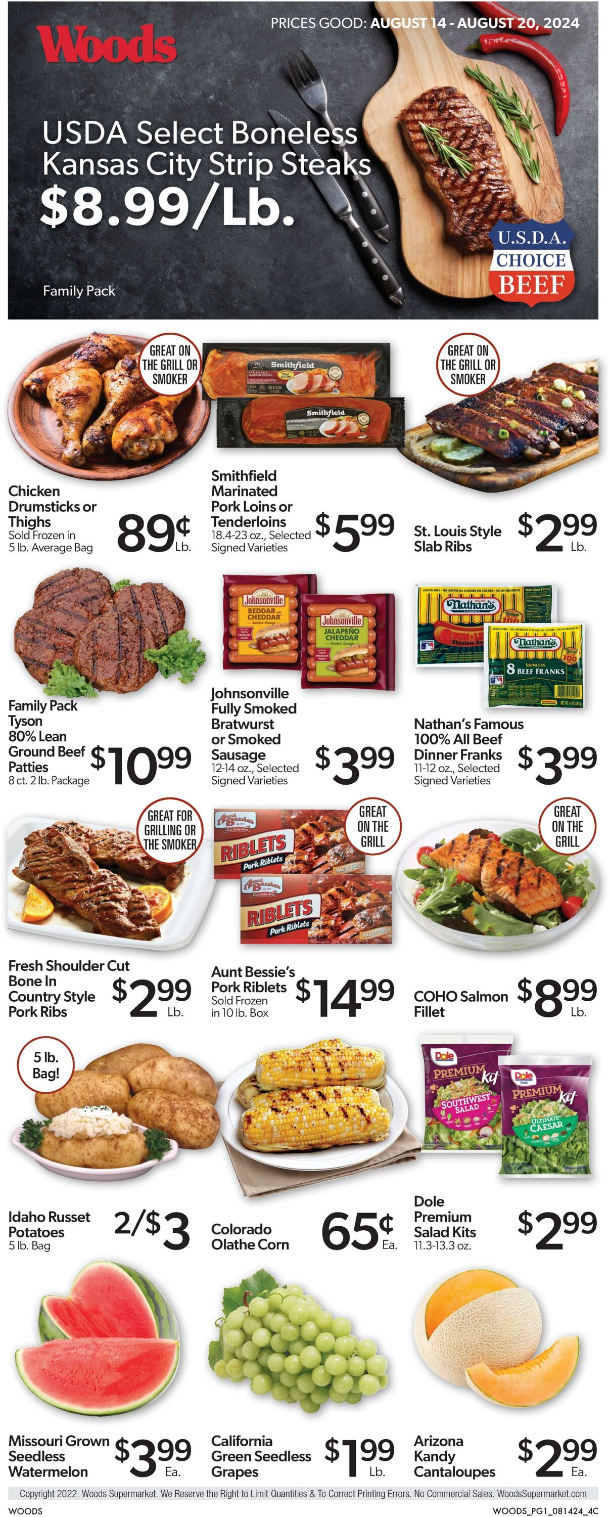 Weekly ad Woods Supermarket 08/14/2024 - 08/20/2024