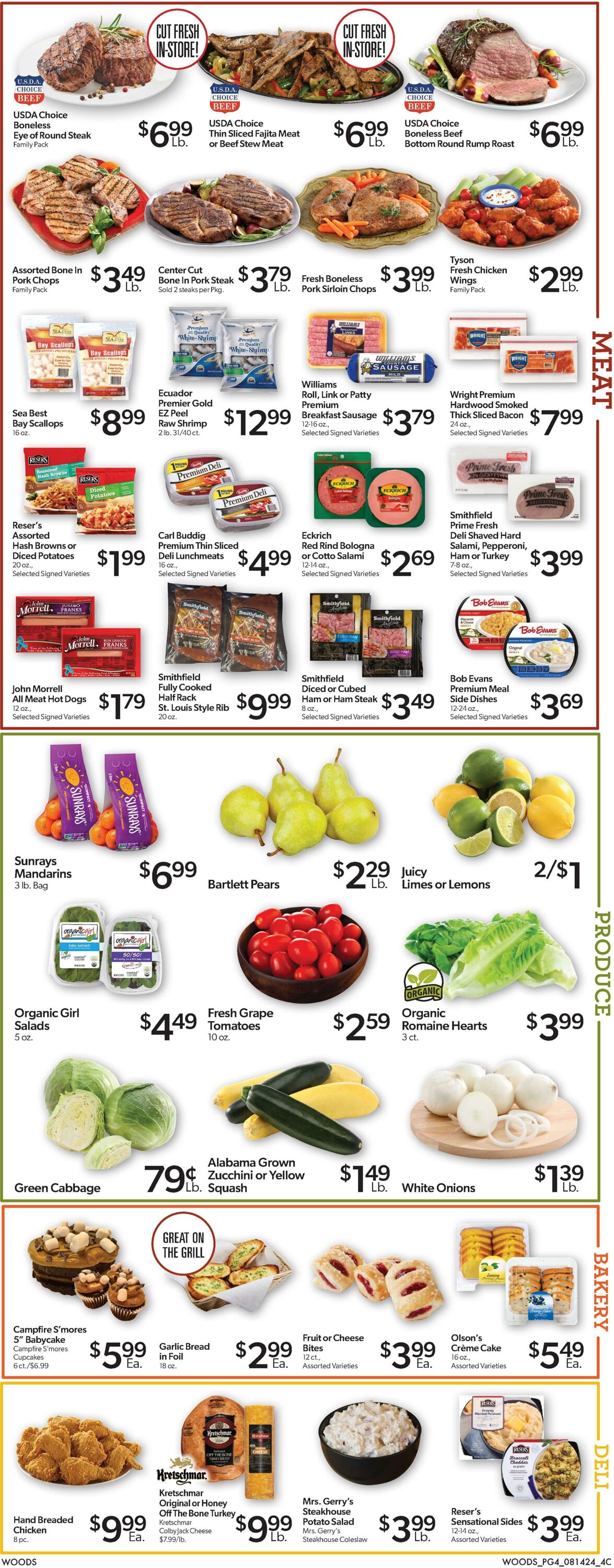 Weekly ad Woods Supermarket 08/14/2024 - 08/20/2024