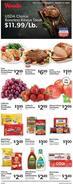 Weekly ad Woods Supermarket 08/07/2024 - 08/13/2024