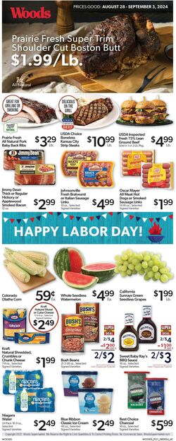 Weekly ad Woods Supermarket 09/25/2024 - 10/01/2024