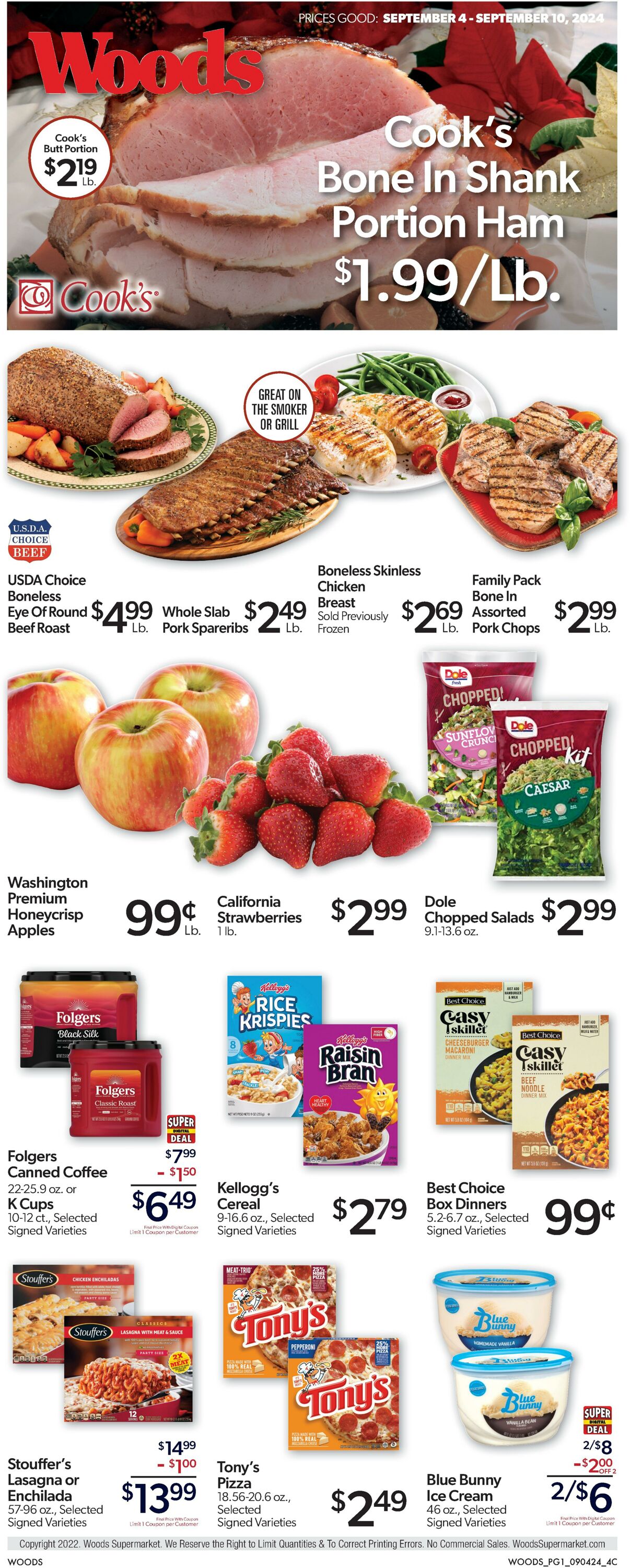 Weekly ad Woods Supermarket 09/04/2024 - 09/10/2024