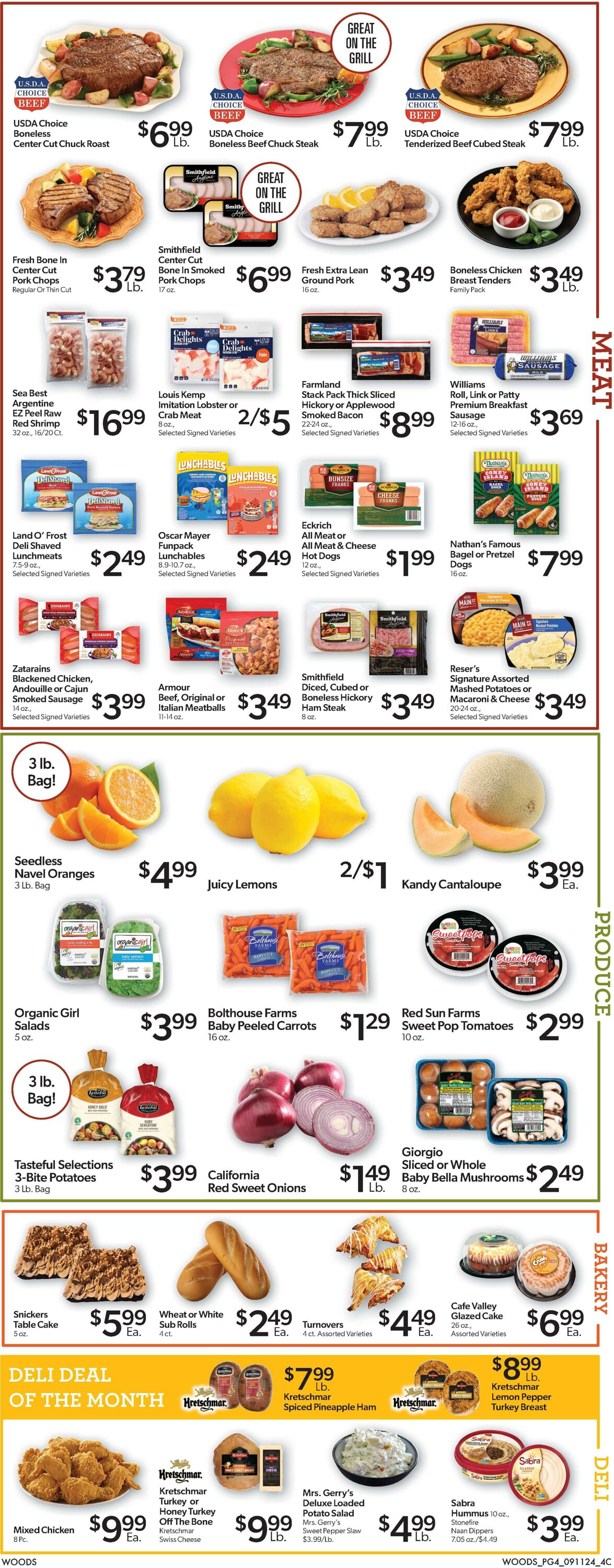 Weekly ad Woods Supermarket 09/11/2024 - 09/17/2024