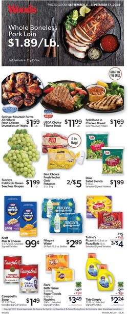 Weekly ad Woods Supermarket 09/25/2024 - 10/01/2024