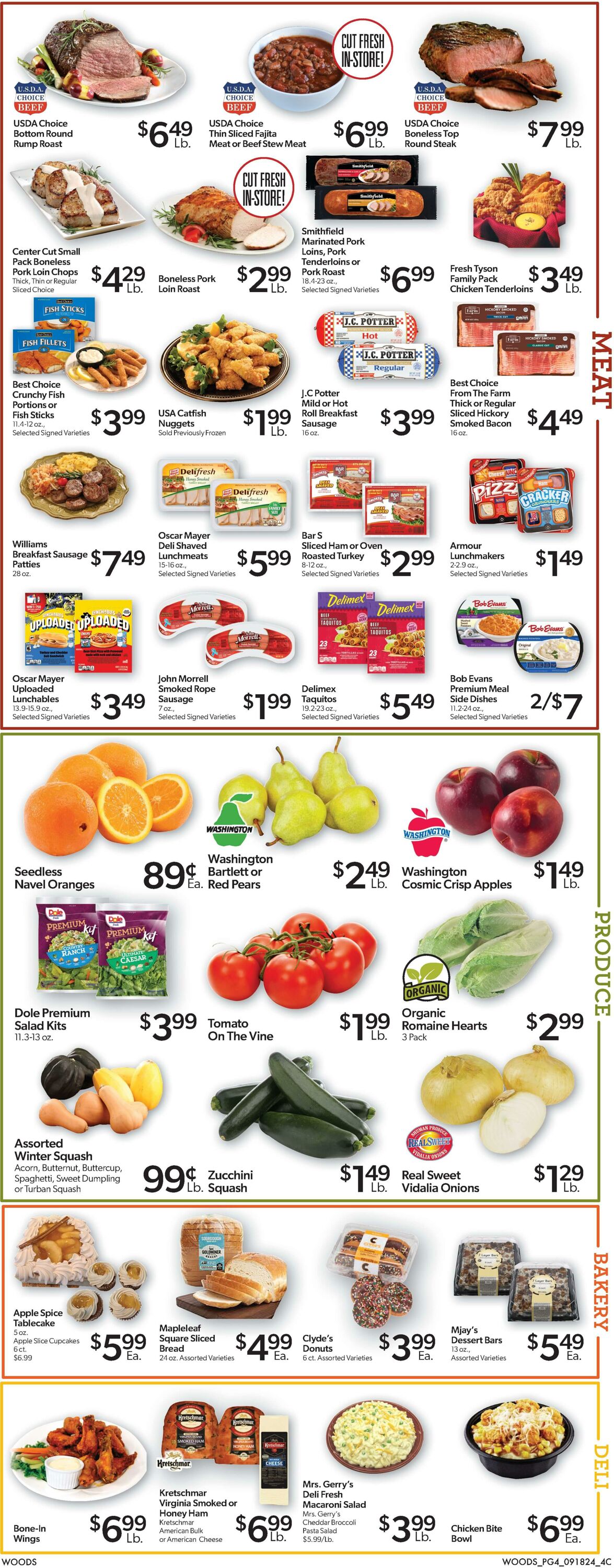 Weekly ad Woods Supermarket 09/18/2024 - 09/24/2024