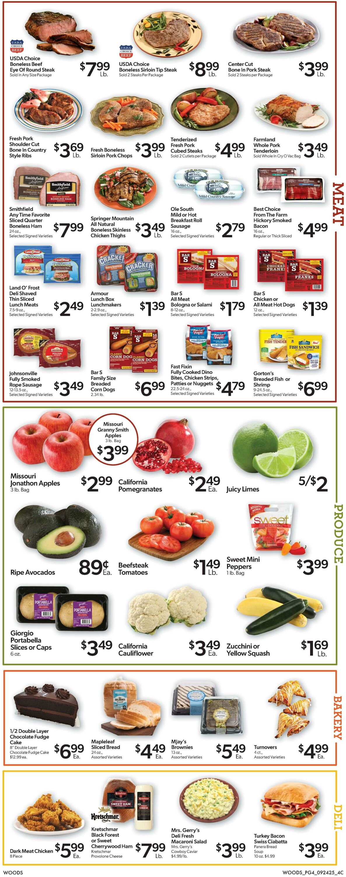 Weekly ad Woods Supermarket 09/24/2025 - 09/30/2025